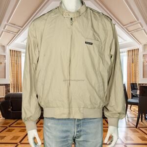 80s Vintage Members Only Retro Mod Bomber Brown Tan Windbreaker Jacket M